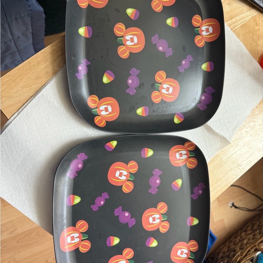 Vintage Mickey Halloween Candy Square Plates